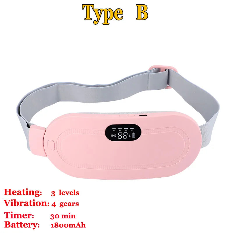 Ceinture Chauffante Menstruelle avec Massage Vibrant – Soulagement Crampes, 5 Températures