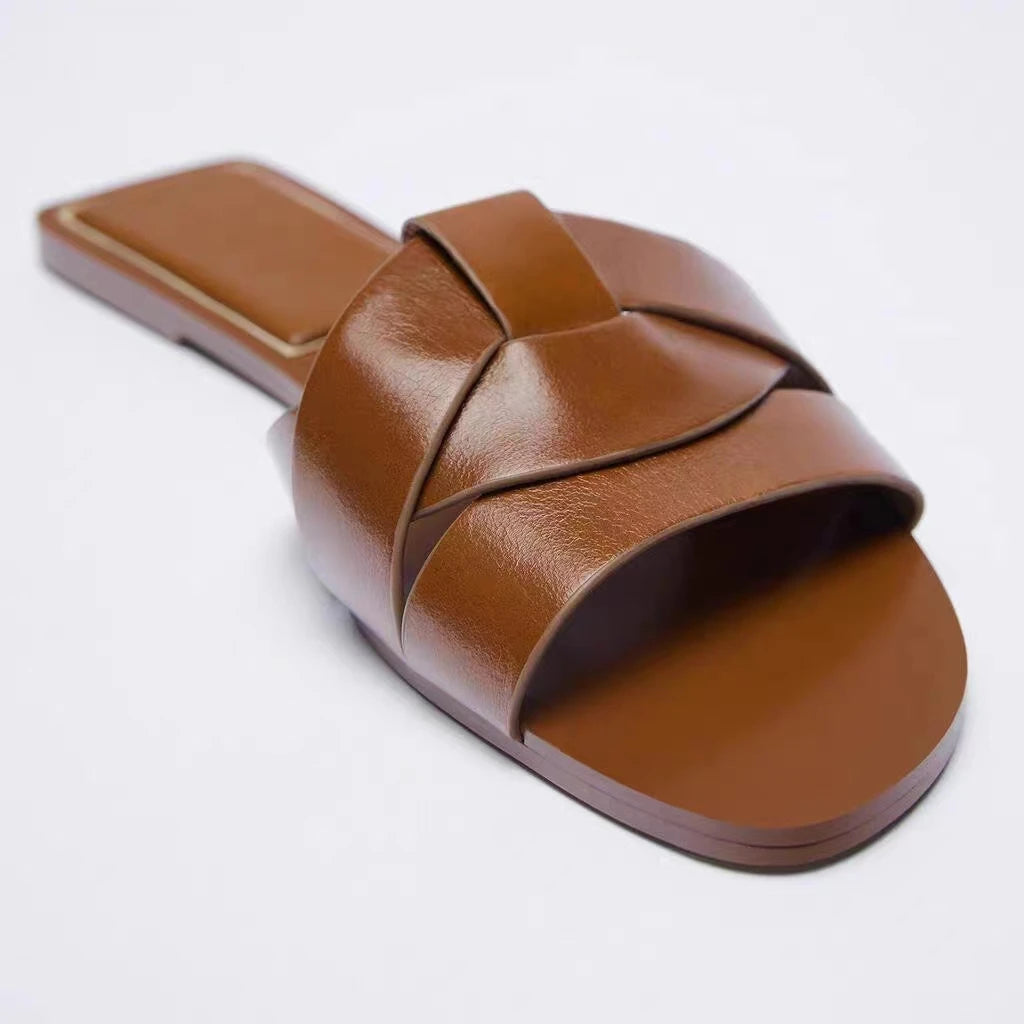 Mules Sandales Plates Femme Nœud Papillon