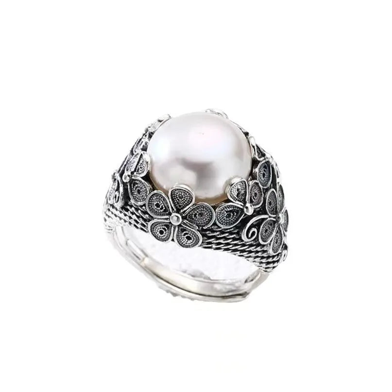 Bague Fleurs Vintage Femme Argent Sterling 925