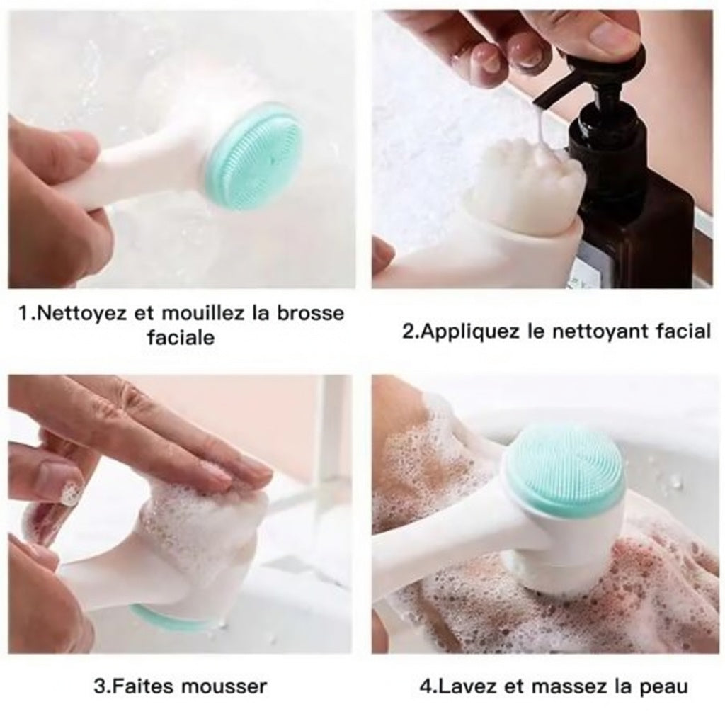 Brosse Nettoyante Visage 3D en Silicone – Exfoliant Doux & Nettoyage en Profondeur