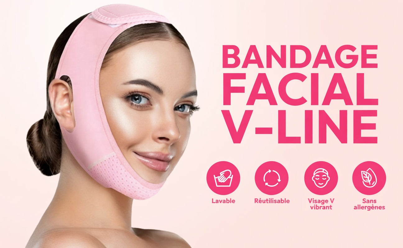 Masque V-Line Réutilisable – Sangle Liftante Anti-Double Menton & Visage Sculpté