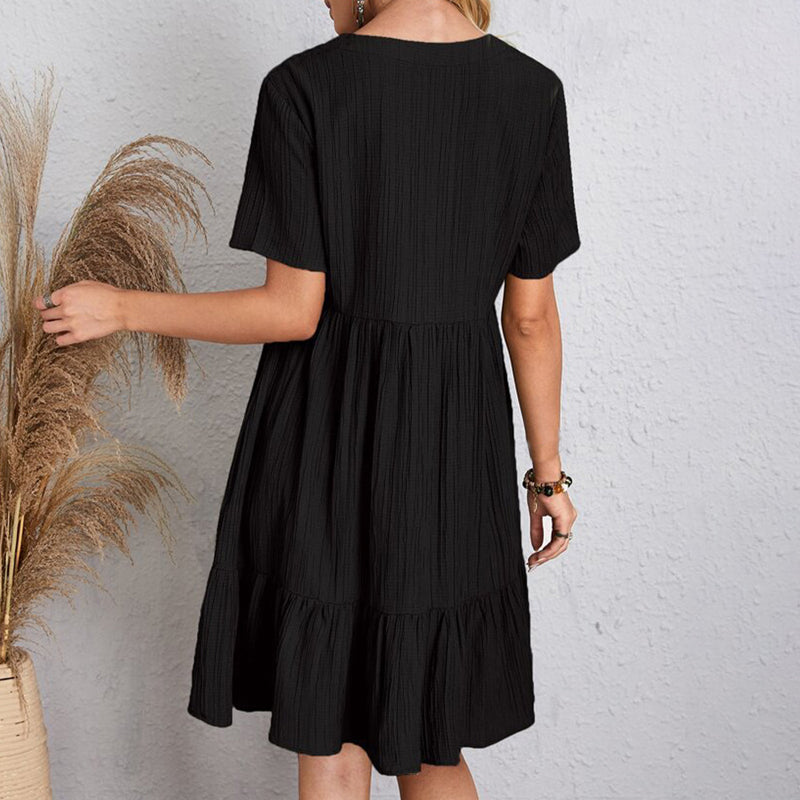 Robe Mini Bohème Femme Col V