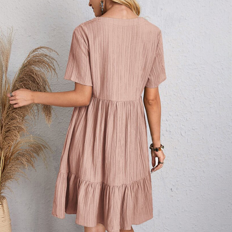Robe Mini Bohème Femme Col V