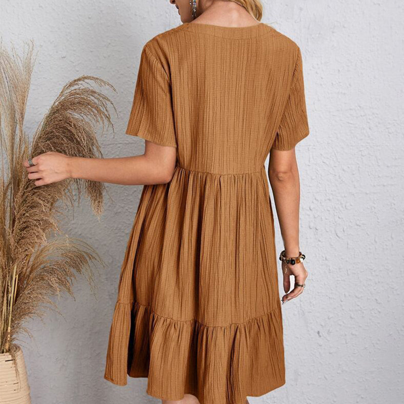 Robe Mini Bohème Femme Col V
