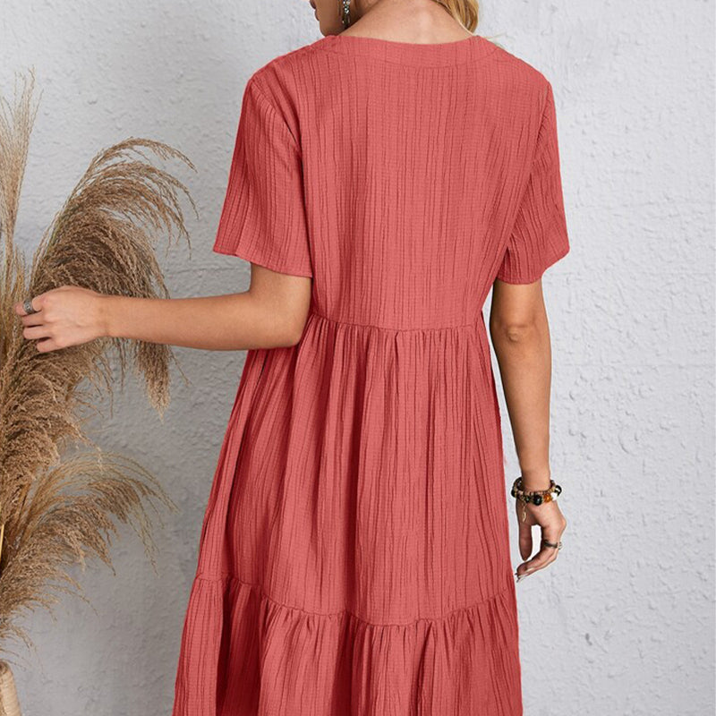 Robe Mini Bohème Femme Col V