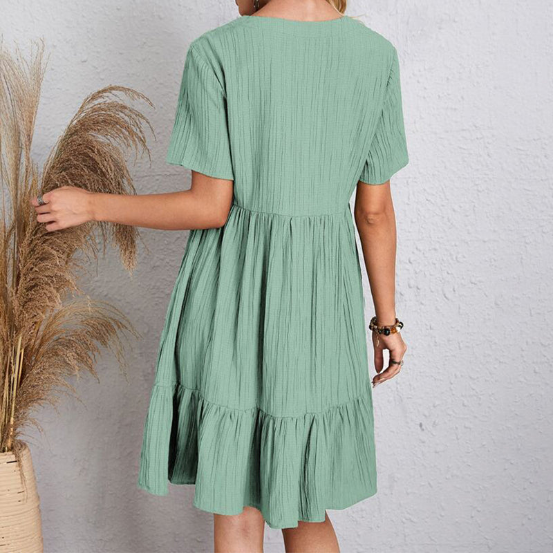 Robe Mini Bohème Femme Col V