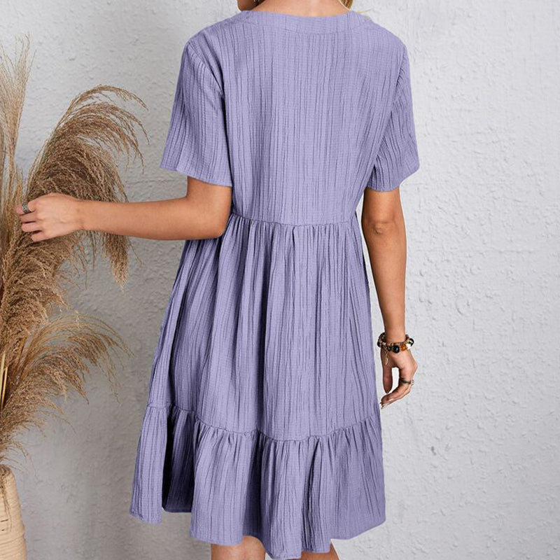 Robe Mini Bohème Femme Col V