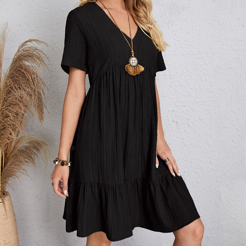 Robe Mini Bohème Femme Col V