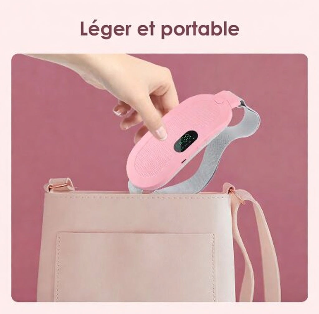Ceinture Chauffante Menstruelle avec Massage Vibrant – Soulagement Crampes, 5 Températures