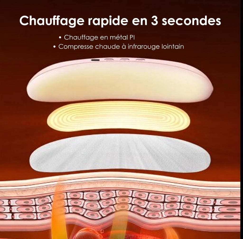 Ceinture Chauffante Menstruelle avec Massage Vibrant – Soulagement Crampes, 5 Températures