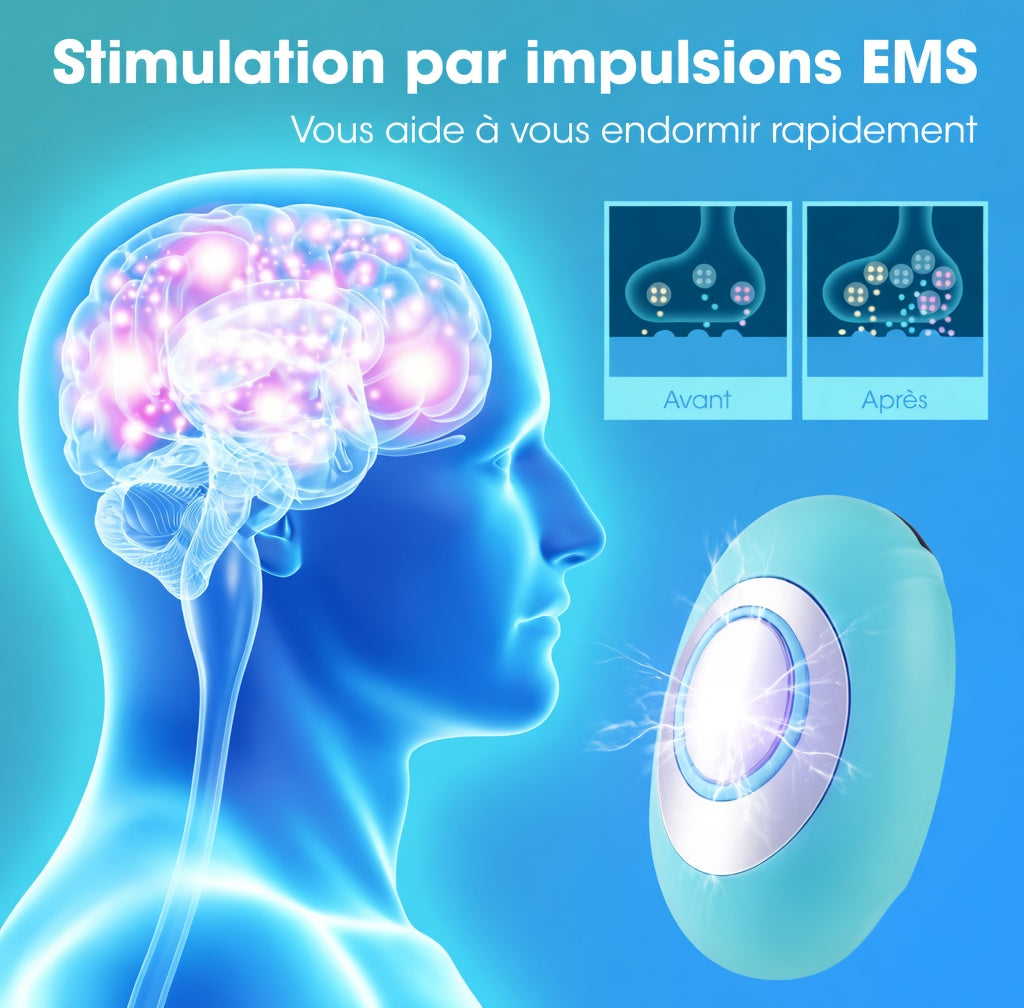 Appareil Aide au Sommeil EMS – Anti-Insomnie, Réduction Stress & Anxiété, 15 Intensités