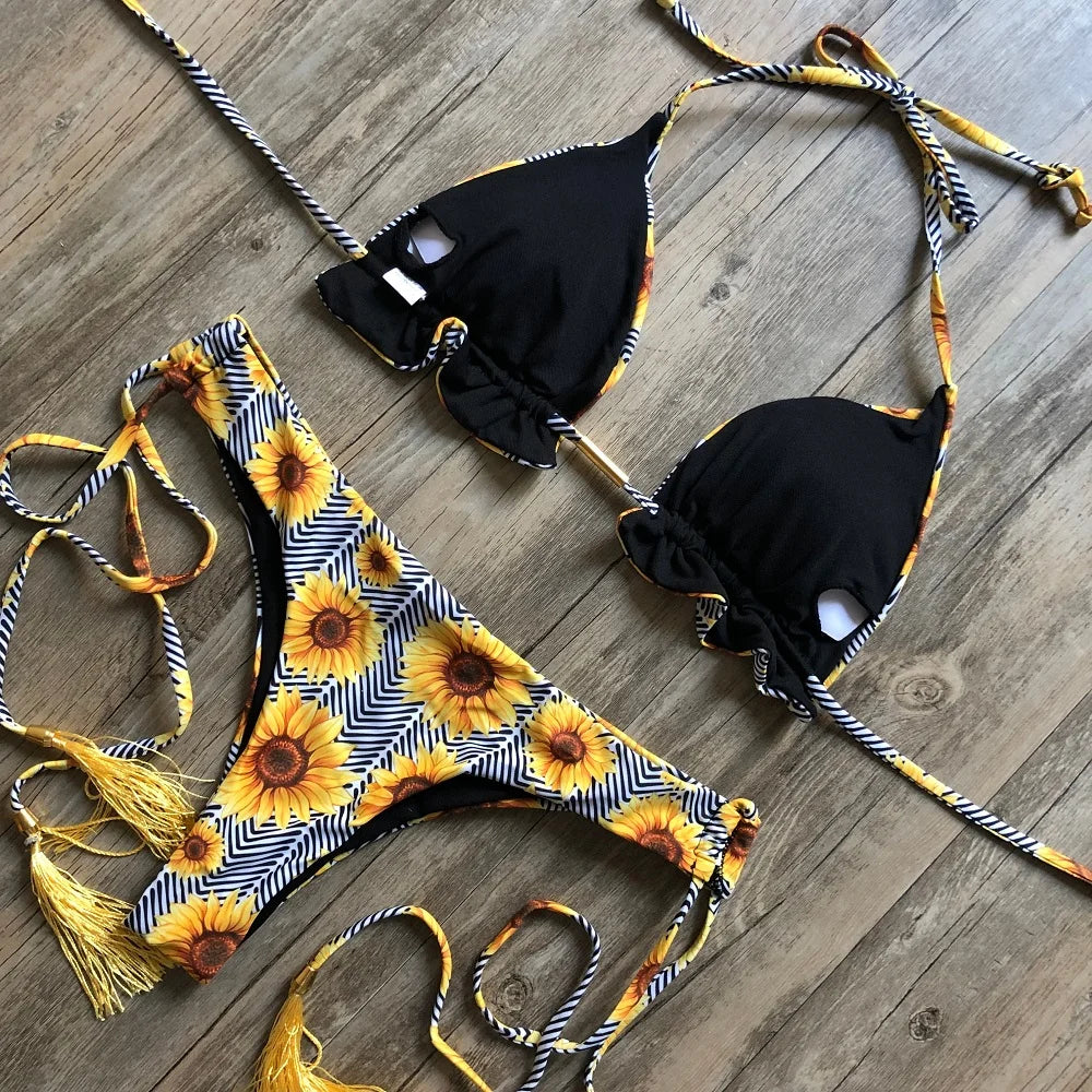 Bikini 2 Pièces Femme Imprimé Bohème