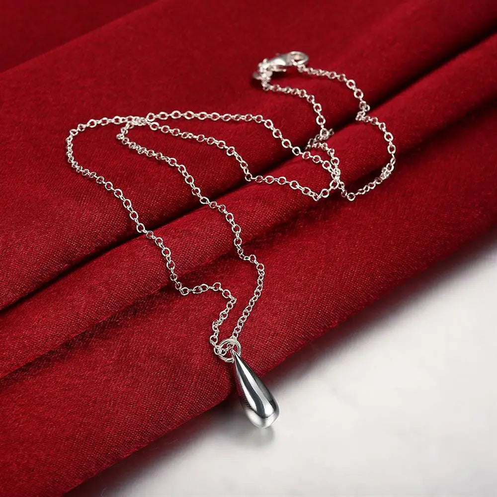 Parure Complète en Argent 925 Goutte d’Eau – Bracelet, Collier, Boucles & Bague | Cadeau Femme