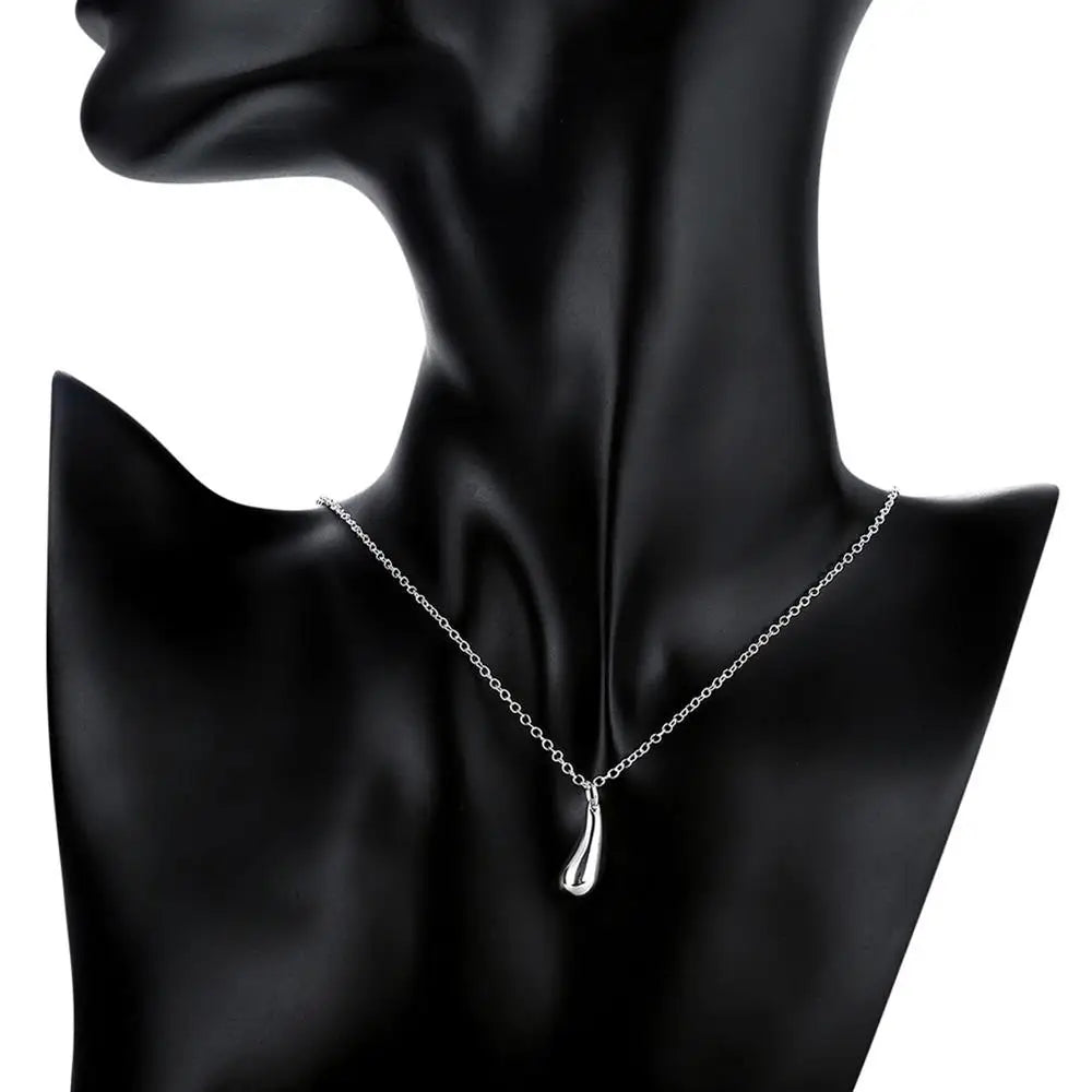 Parure Complète en Argent 925 Goutte d’Eau – Bracelet, Collier, Boucles & Bague | Cadeau Femme
