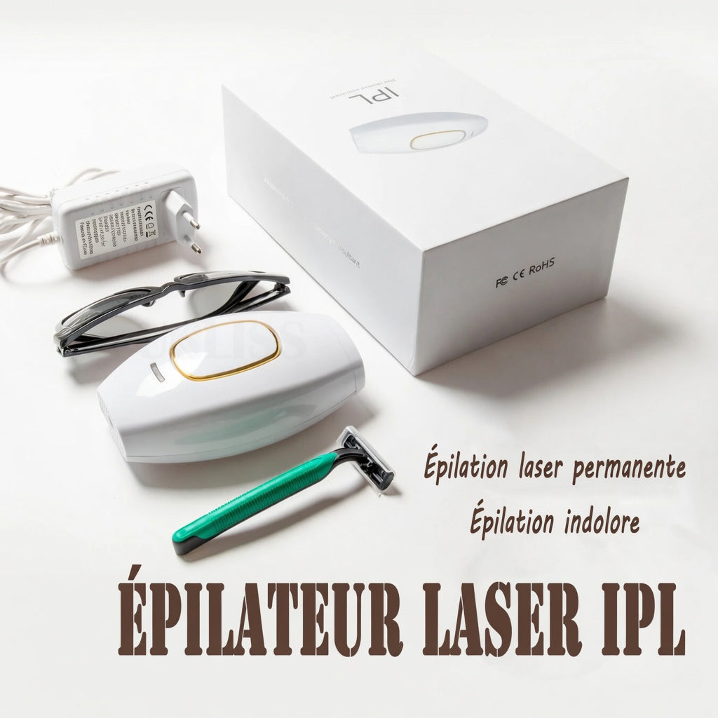 Épilateur Laser IPL Femme – 500 000 Flashs, Indolore, 5 Niveaux