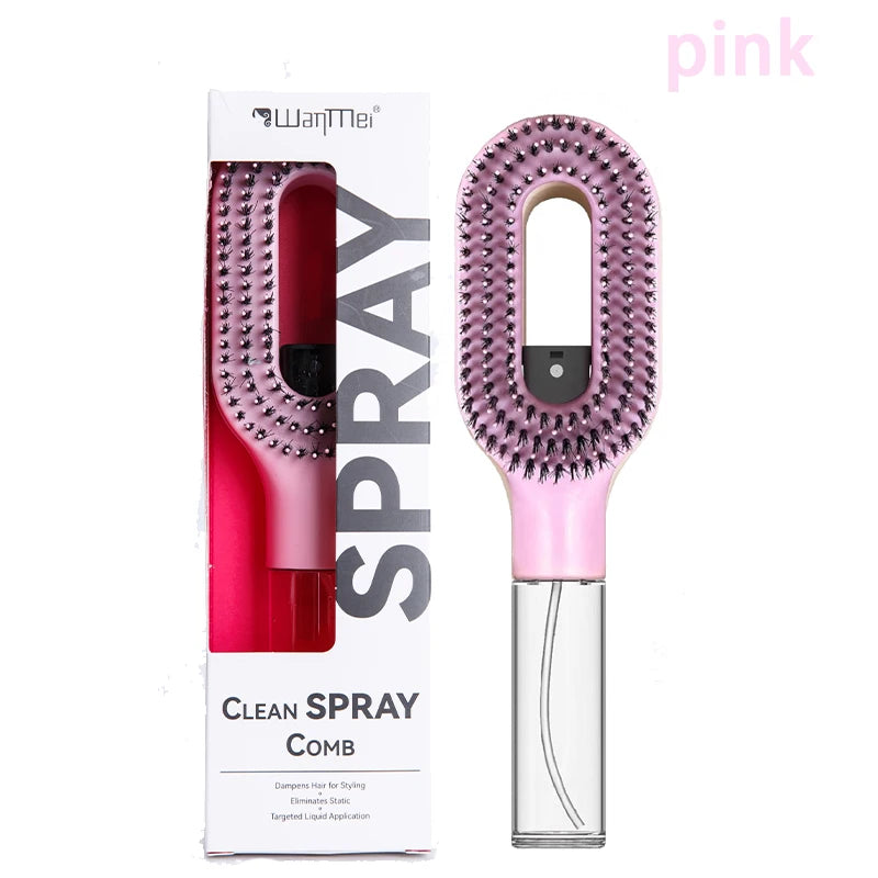 Brosse à Cheveux 2-en-1 avec Spray Brumisateur – Démêlage, Massage Cuir Chevelu & Anti-Statique