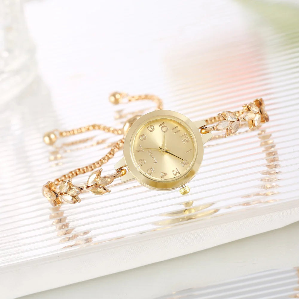 Montre Femme Fashion Diamants & Bracelet Ajustable – Style Casual Élégant