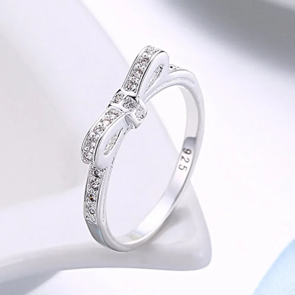 Bague Nœud Papillon Femme Argent Sterling 925