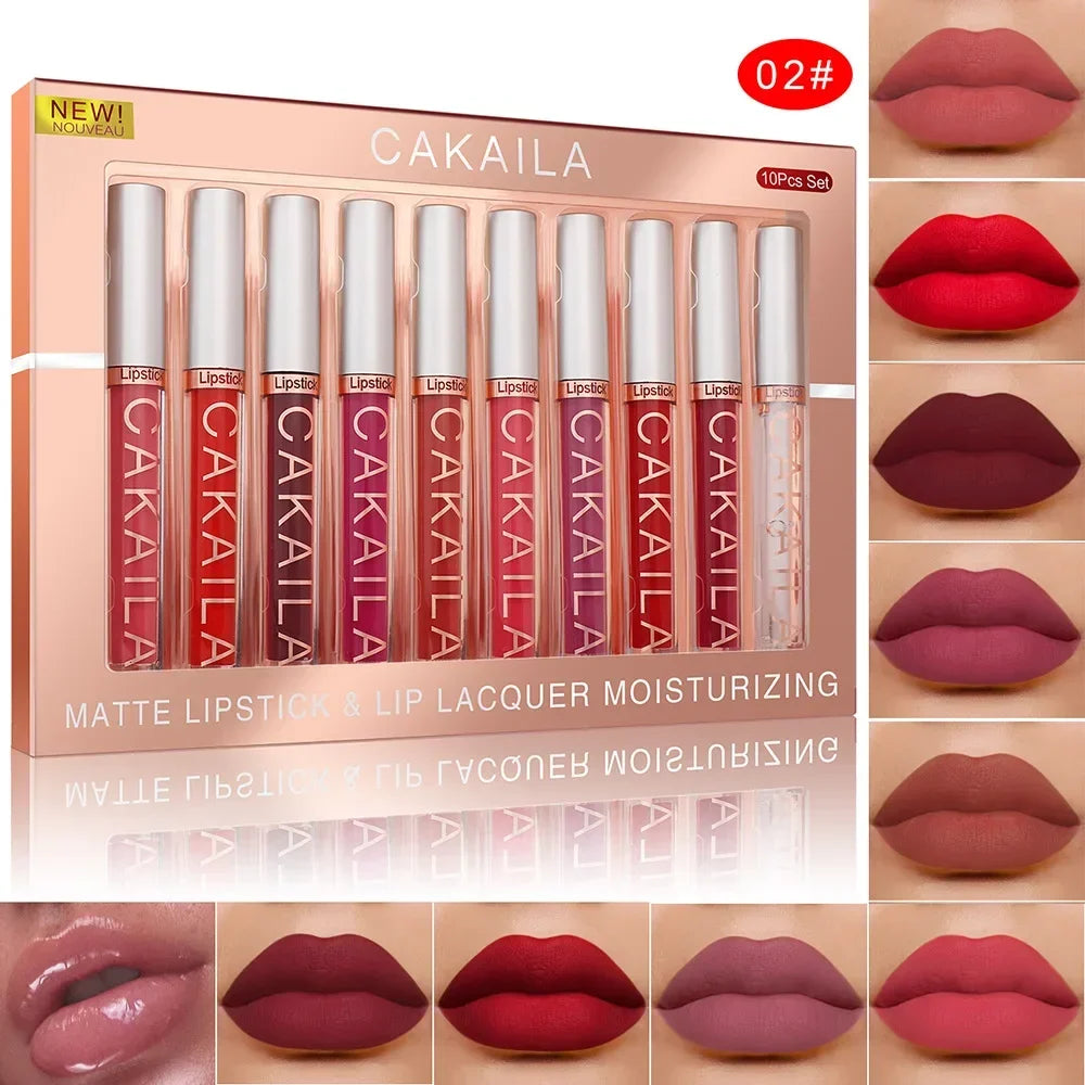 Set Rouge à Lèvres Liquide Mat Longue Tenue