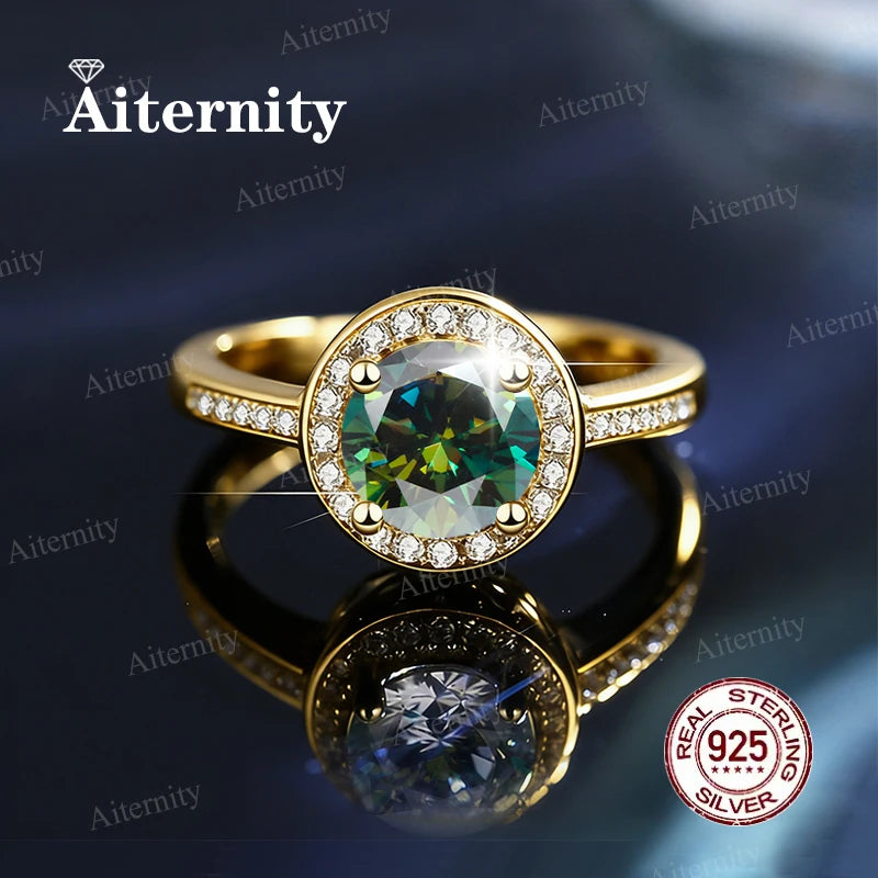 Bague Femme Argent 925 Moissanite & Zircon D VVS1