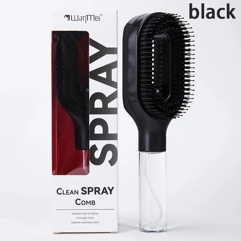 Brosse à Cheveux 2-en-1 avec Spray Brumisateur – Démêlage, Massage Cuir Chevelu & Anti-Statique