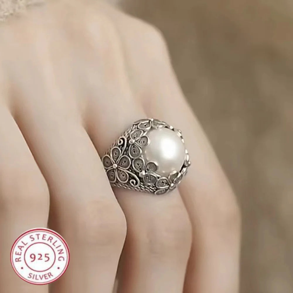 Bague Fleurs Vintage Femme Argent Sterling 925