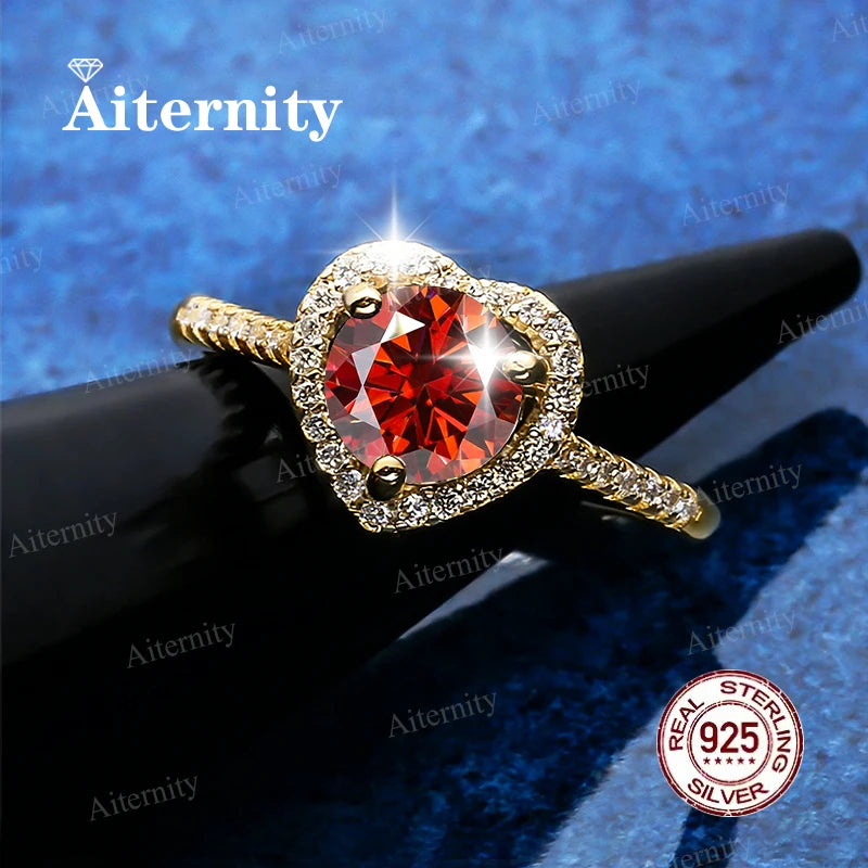Bague Femme Argent 925 Moissanite & Zircon D VVS1