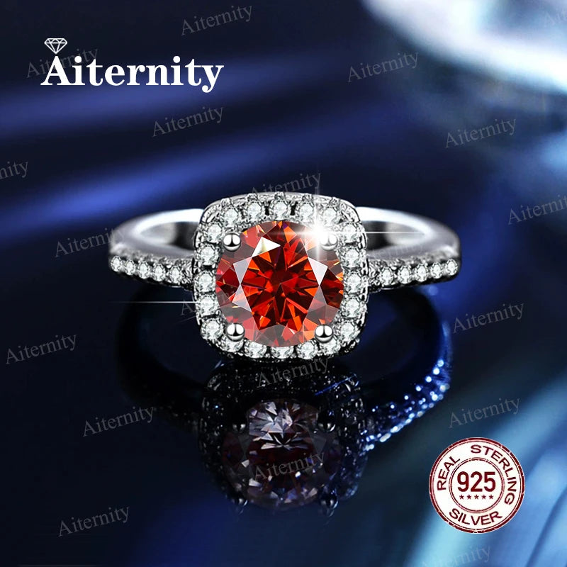 Bague Femme Argent 925 Moissanite & Zircon D VVS1
