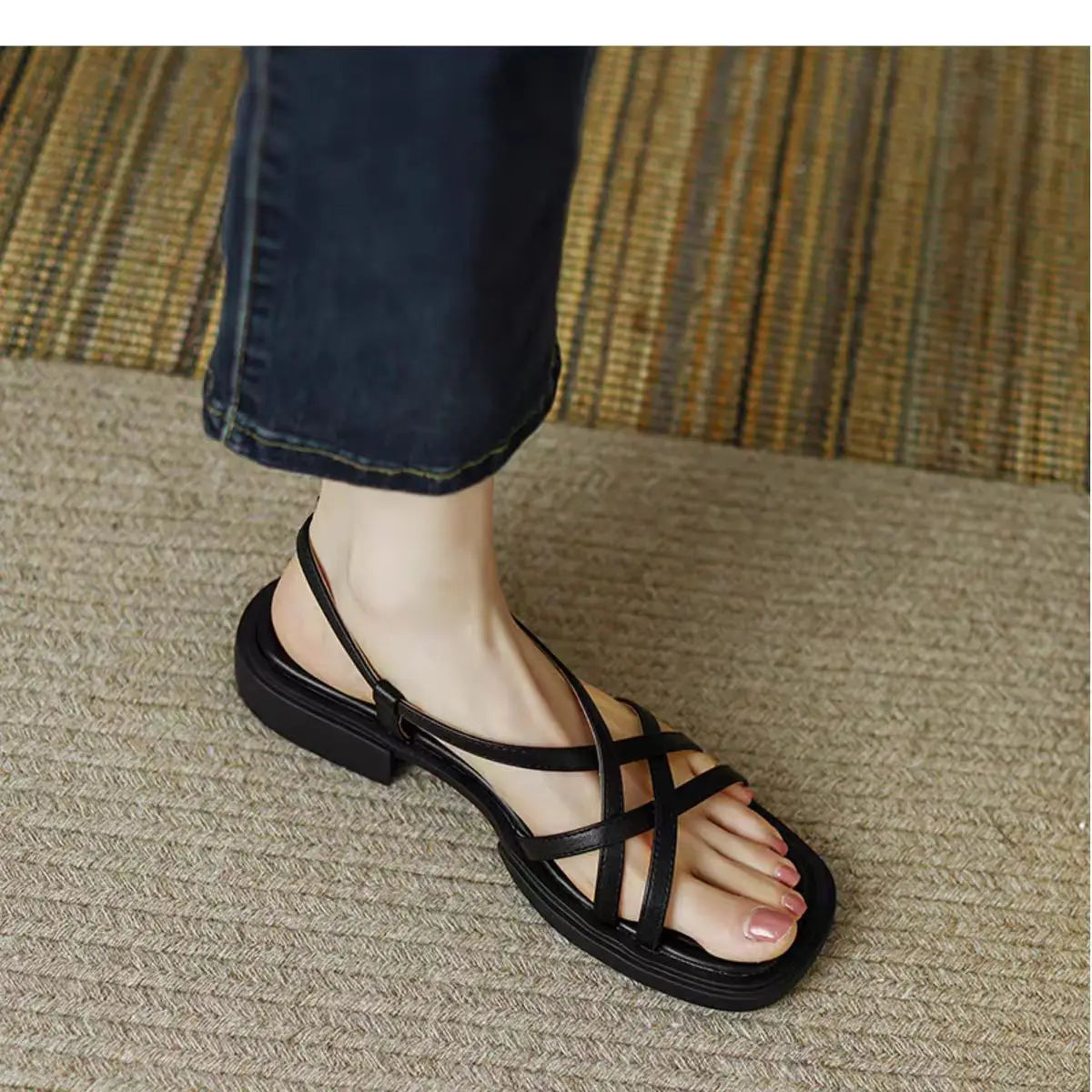 Sandales Plates Femme Style Romain