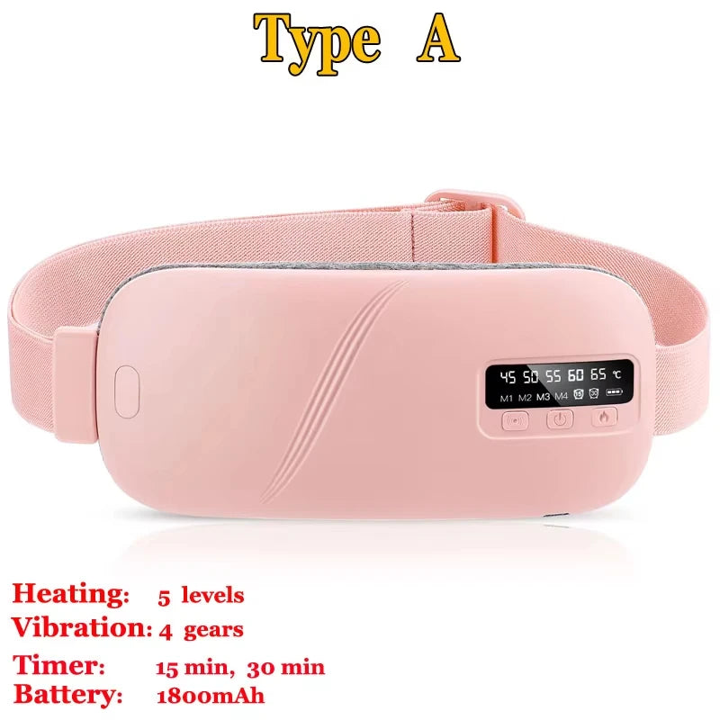 Ceinture Chauffante Menstruelle avec Massage Vibrant – Soulagement Crampes, 5 Températures