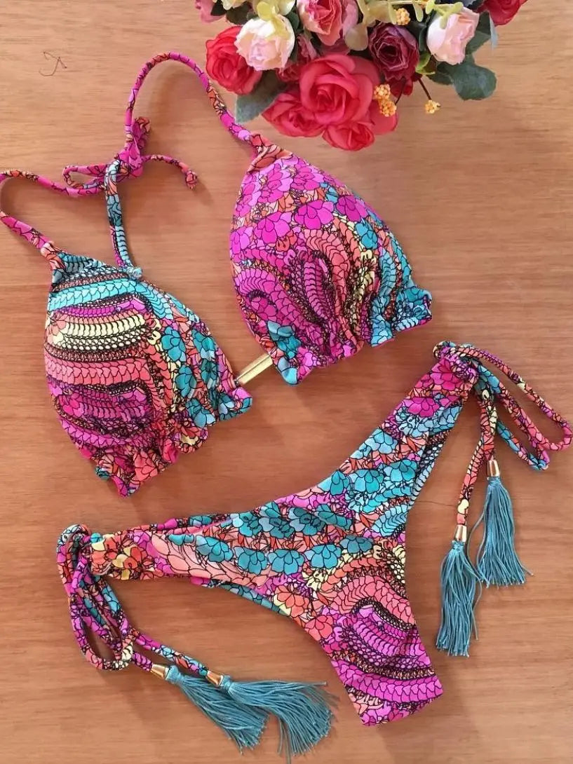 Bikini 2 Pièces Femme Imprimé Bohème