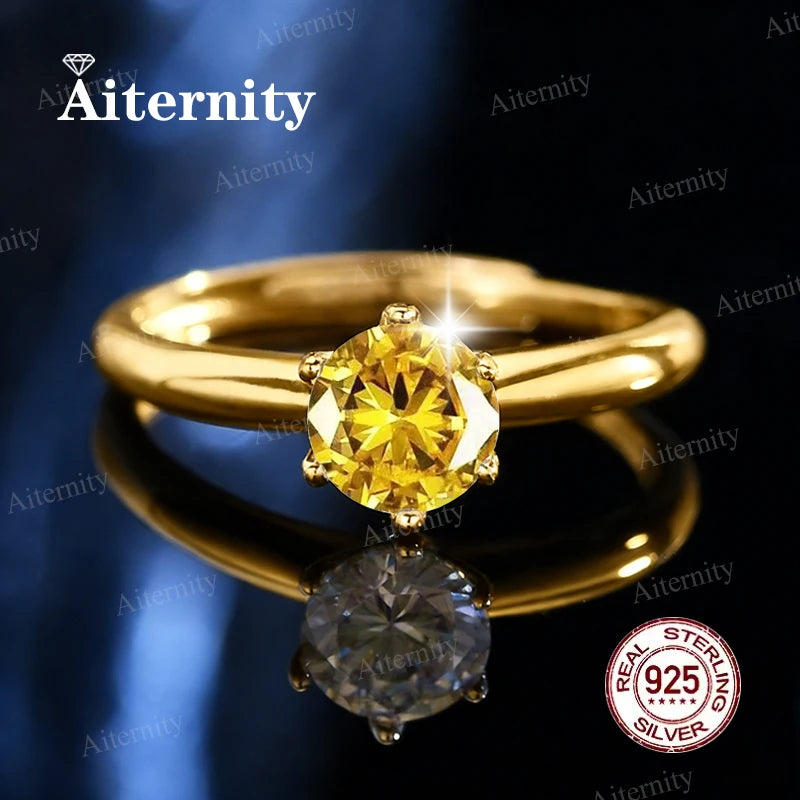 Bague Femme Argent 925 Moissanite & Zircon D VVS1