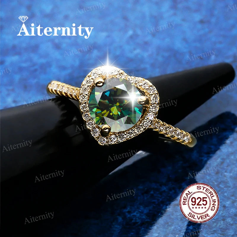 Bague Femme Argent 925 Moissanite & Zircon D VVS1