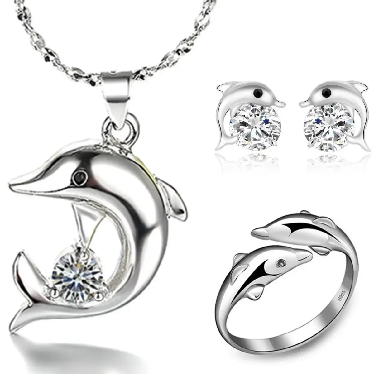 Set Bijoux Femme Dauphin Argent 925