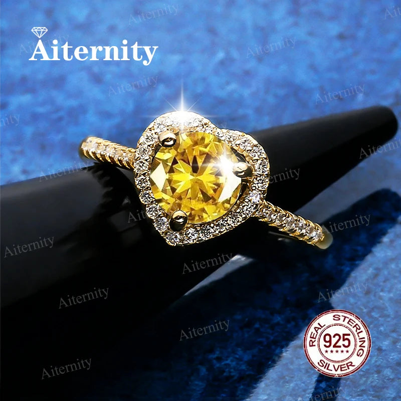 Bague Femme Argent 925 Moissanite & Zircon D VVS1