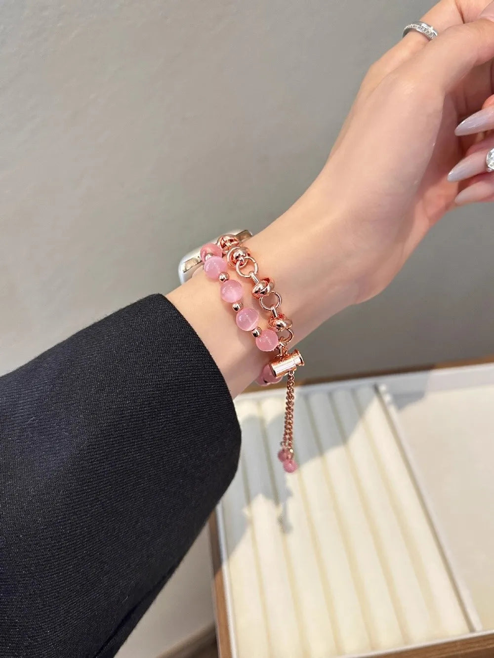 Bracelet Montre Perles & Cristaux – Compatible Apple Watch 38-45mm | 10 Coloris, Ajustable