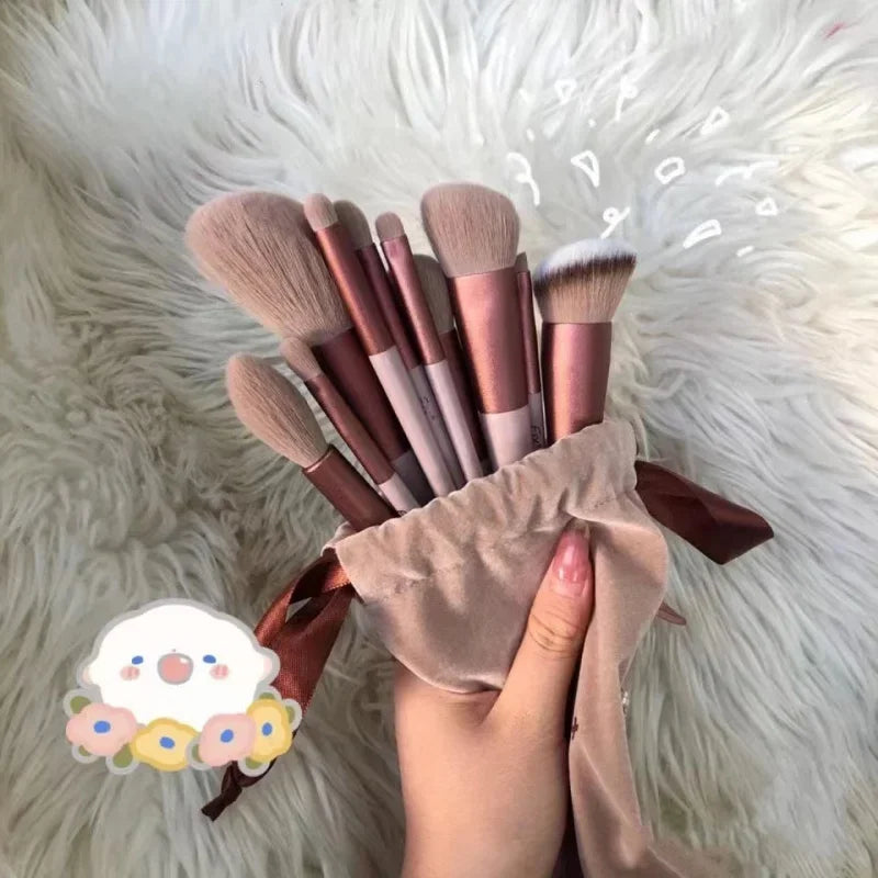Set 13 Pinceaux Maquillage Ultra-Doux – Fond de Teint, Blush, Fard à Paupières & Contouring