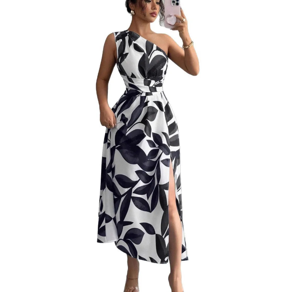 Robe Tricot Mi-Longue Femme Bicolore