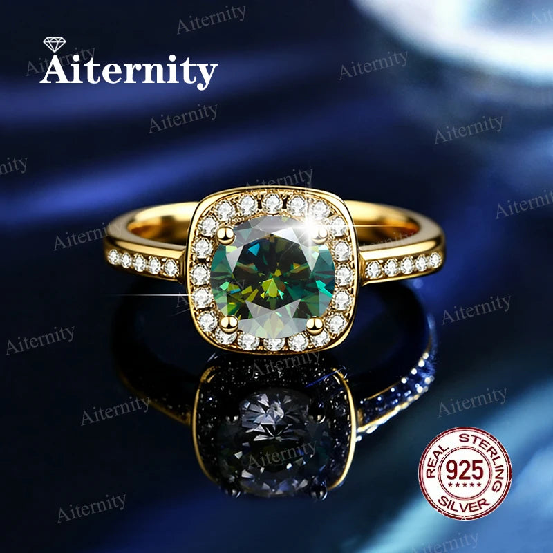 Bague Femme Argent 925 Moissanite & Zircon D VVS1