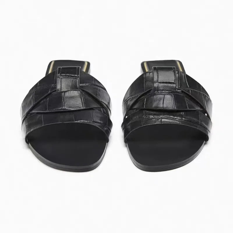 Mules Sandales Plates Femme Nœud Papillon
