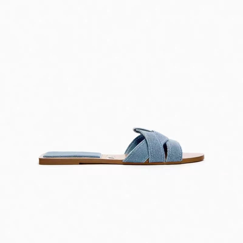 Mules Sandales Plates Femme Nœud Papillon