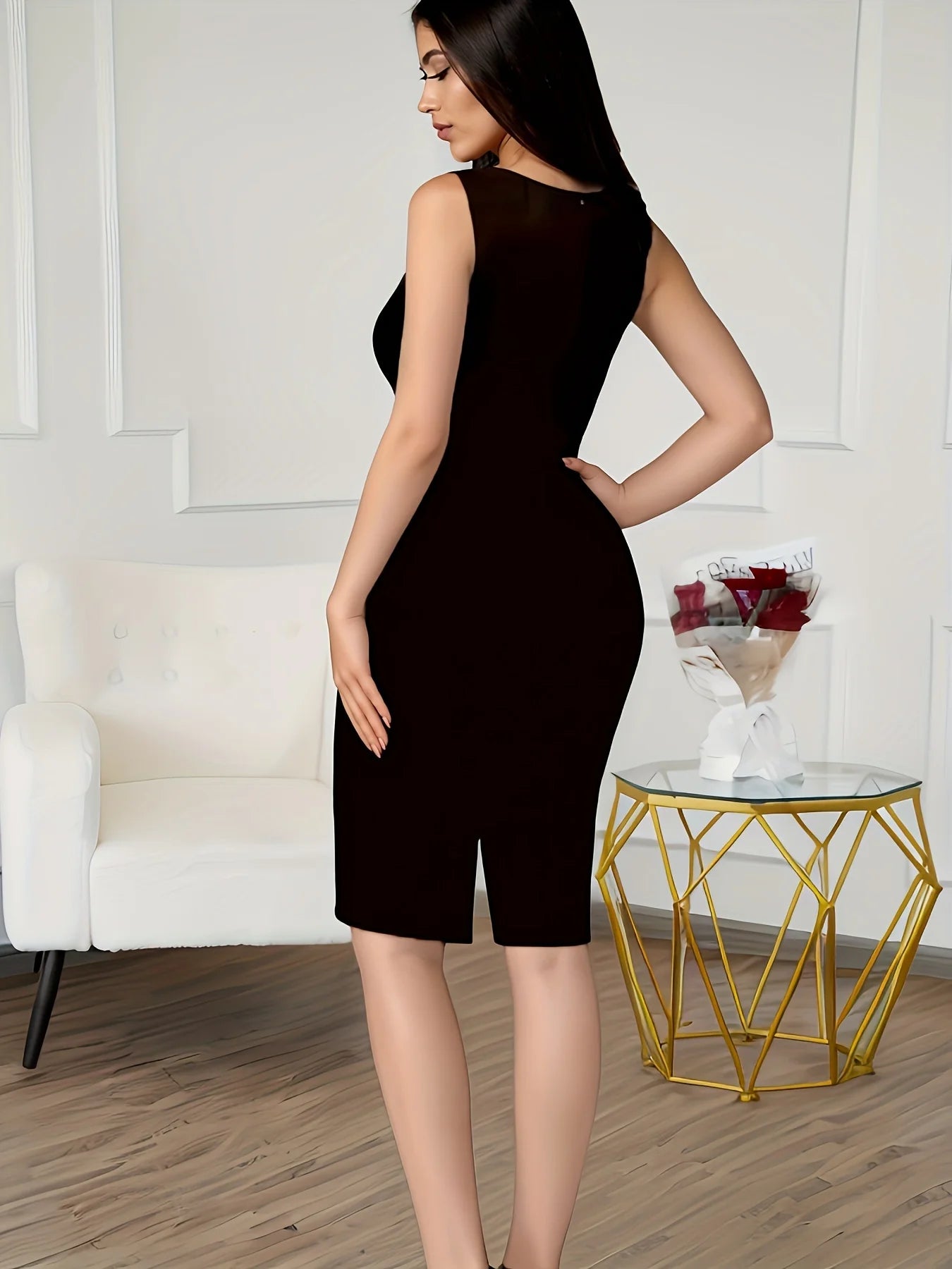 Robe Crayon Mi-Longue Imprimée Floral | Aurata Style