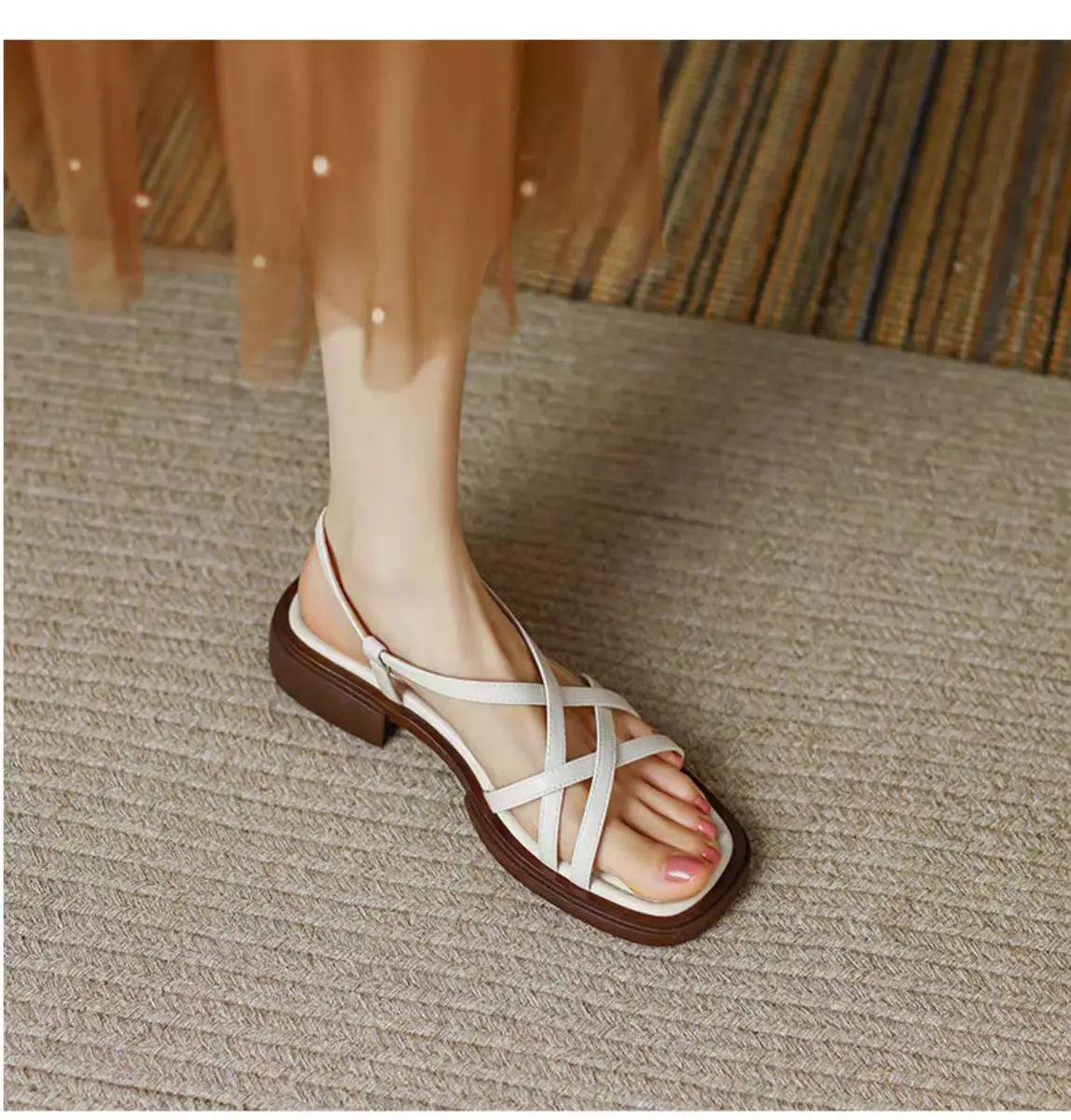 Sandales Plates Femme Style Romain