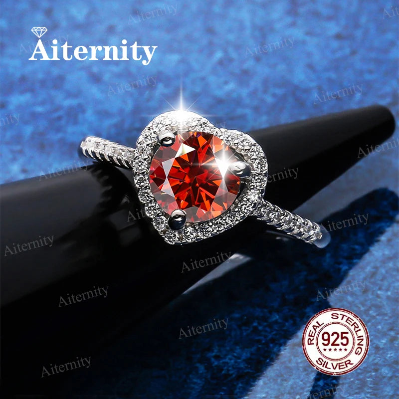 Bague Femme Argent 925 Moissanite & Zircon D VVS1
