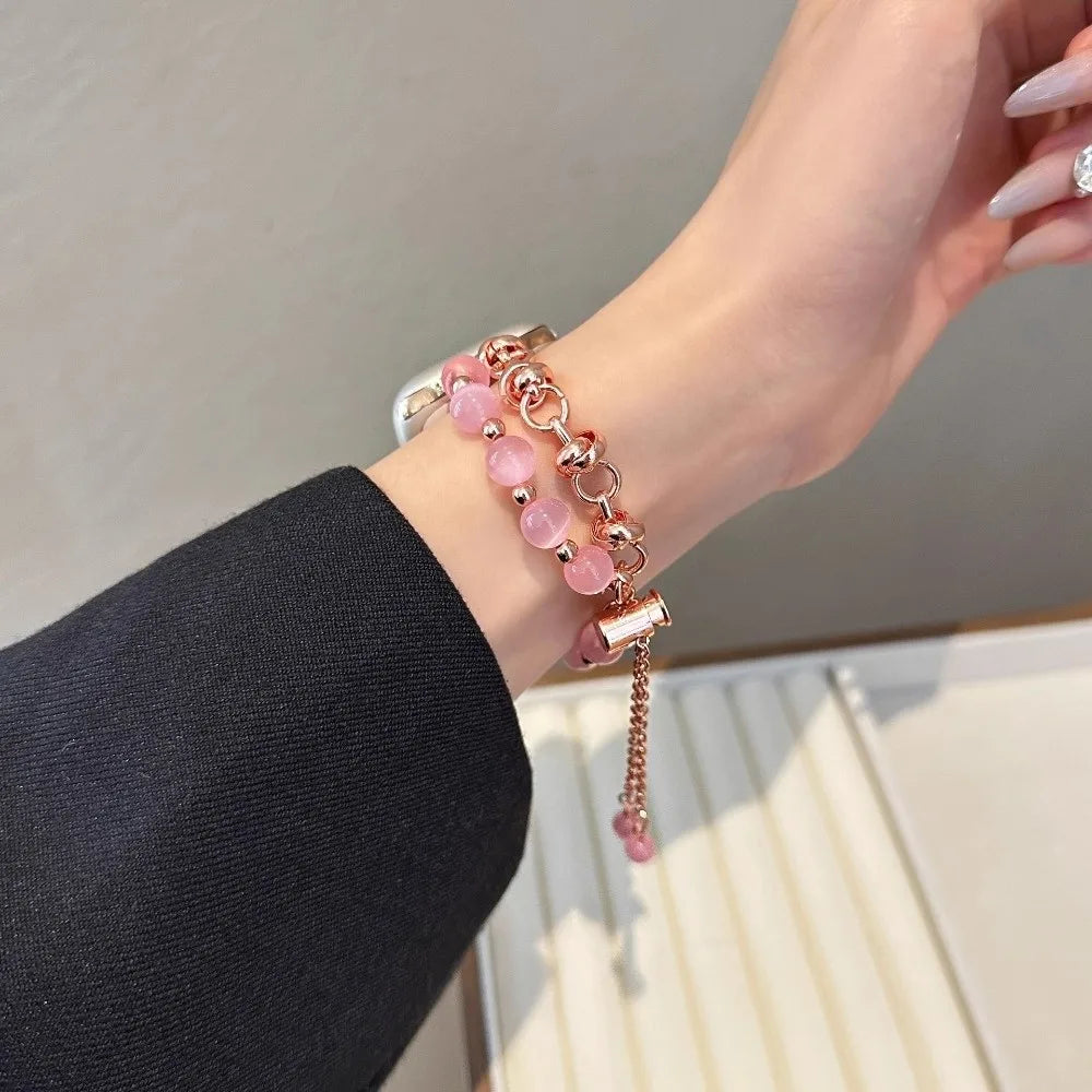Bracelet Montre Perles & Cristaux – Compatible Apple Watch 38-45mm | 10 Coloris, Ajustable