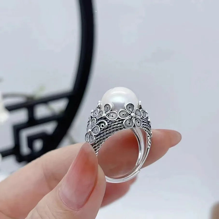 Bague Fleurs Vintage Femme Argent Sterling 925