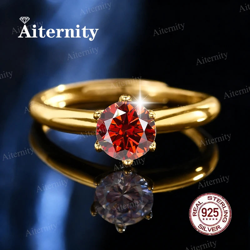 Bague Femme Argent 925 Moissanite & Zircon D VVS1