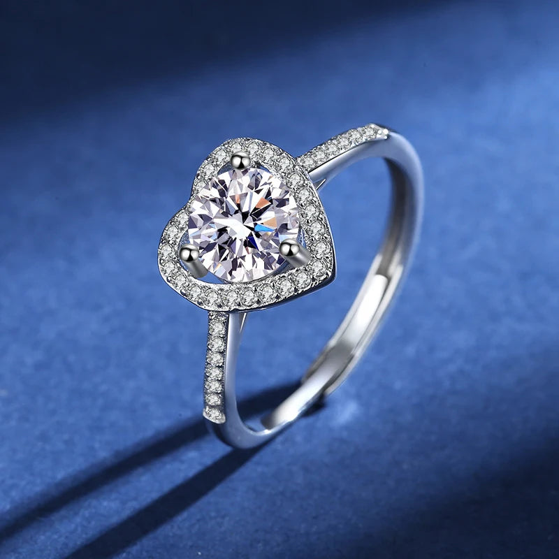 Bague Femme Argent 925 Moissanite & Zircon D VVS1