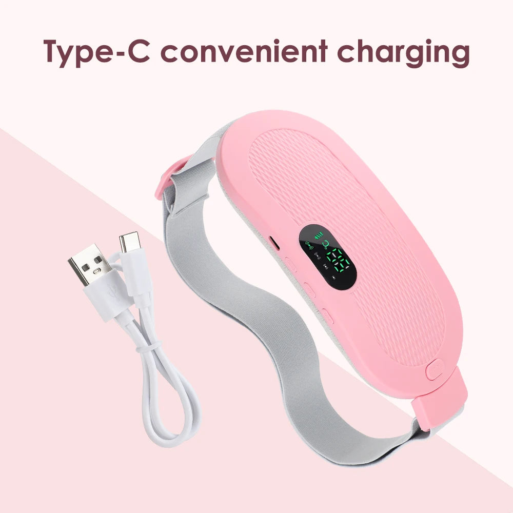 Ceinture Chauffante Menstruelle avec Massage Vibrant – Soulagement Crampes, 5 Températures