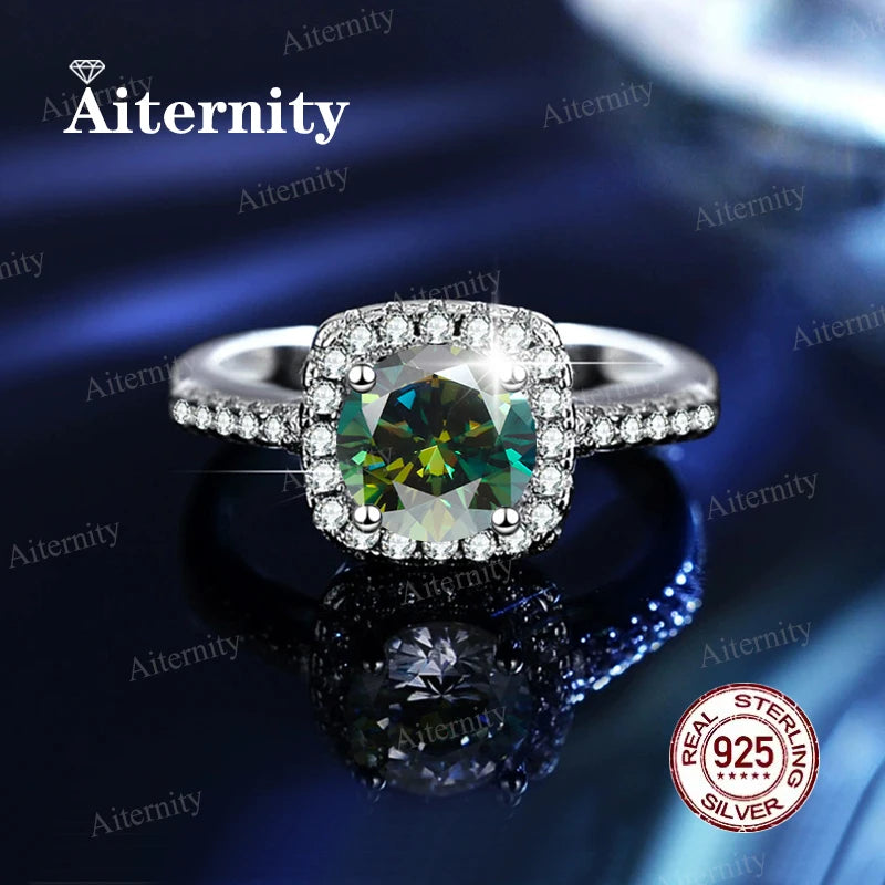 Bague Femme Argent 925 Moissanite & Zircon D VVS1